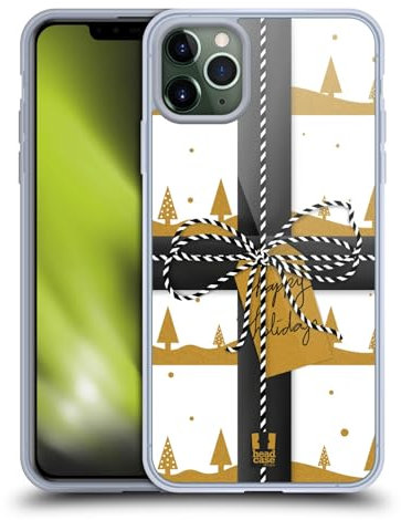 Head Case Designs White And Gold Gel Case [Military Grade Protection] Compatible with Apple iPhone 11 Pro Max and Compatible with MagSafe
