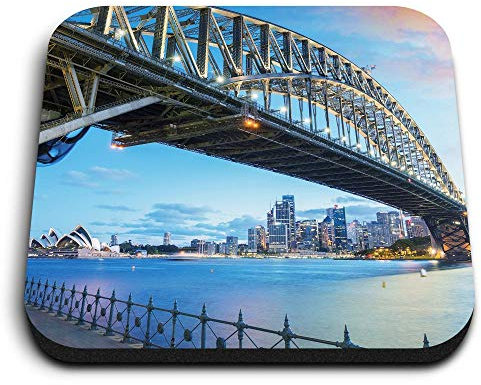 1 x Square MDF Fridge Magnet - Sydney Bridge Opera House Australia 24283