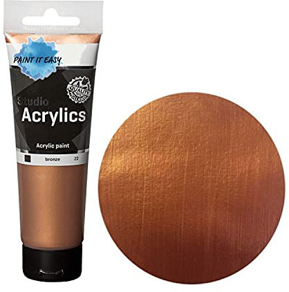 NEU PAINT IT EASY Studio Acrylfarbe, Akademie Qualität, 120 ml, Bronze