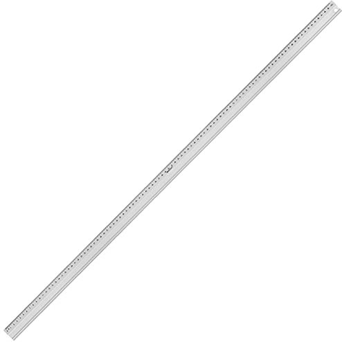 Westcott Aluminium Lineal, 100 cm mit cm-Skala, rutschfestes Schneidelineal mit Tuschekante und Aufhängeloch, silber, E-10199 00