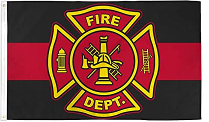 AZ FLAG - Flagge Feuerwehrmann von USA - 90x60 cm - US Fire Department Fahne 100% Polyester mit Messing-Ösen - UV-beständig - Vives Farben - 50g