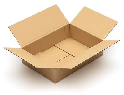 KK Verpackungen Versandkartons 350 x 250 x 100 mm Braun 1-wellig (Innenmaß 344 x 244 x 90 mm) | 150 Stück, Faltkartons Kartons für Versand als DHL Päckchen M DPD Hermes GLS Paketklasse S (KK138)
