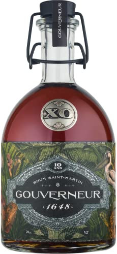 GOUVERNEUR 1648 - Rhum XO - Blend - Rhum Vieux Ambré 42° - Idéal pour les Cocktails - 1 bouteille - 70cl