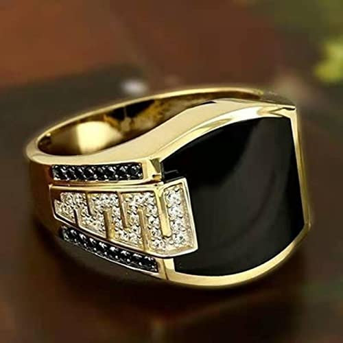 Focisa Ring Ringe Bijouterie Luxus Modern Style Schwarz Kristall Herren Ring Vintage Unregelmäßige Herren Versprechen Ring Intarsien AAA Zirkon Luxusmarke Fingerringe 12 Gold