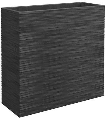 Vaso in Resina Colore Antracite Modello SEPARE' Elegance 79x29,5 H75 con Vasca 40 Litri, Non Forato