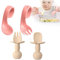 Cuillère bébé, Fourchette bébé, Cuillère Et Fourchette Pour Bébé, Couverts ergonomiques bébé, Cuillère de formation, Ensemble de couverts pour encourager votre bébé à manger de manière indépendante