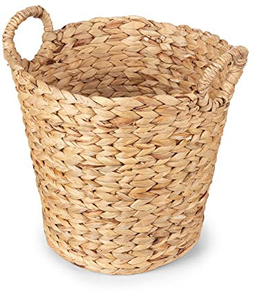 Compactor Panier de rangement Caracas rond tissé à la main, jacinthe d’eau, panier à linge avec poignées, Dia 34 x 29cm, brun, RAN10872