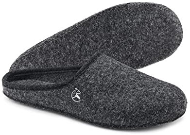 ESTRO Chaussons Homme Hiver Chaud - Pantoufles en Feutre Homme Pantoufles Chaussons Semelle Feutre FELT (Graphite, 41 EU)