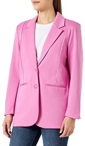 ICHI IHKATE SUS OVERSIZE BL Damen Blazer Longblazer Jacke Long-Blazer mit Knöpfen Stretch und Reverskragen, Größe:M, Farbe:Super Pink (172625)