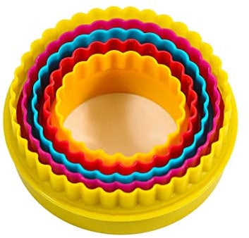 Mesmeriser Cookie Cutters Shapes - Pack of 5 Round Shape Biscuit Cutter Set for Fun Time with Kids
