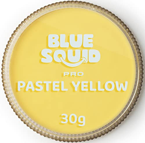 Blue Squid PRO Schminke Face Paint und Bodypaint - Pastel Gelb (30g), Professionelle Gesichtsfarbe auf Wasserbasis, Gesichts- und Körperschminke für Erwachsene, Kinder, Fasching und SFX