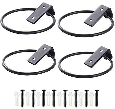 XZJMY 4Pack Flower Pot Holder Wall Plant Holder Heavy Duty Flower Pot Ring Wall Bracket for Balcony Home Garden Yard ( 6 inch,Black