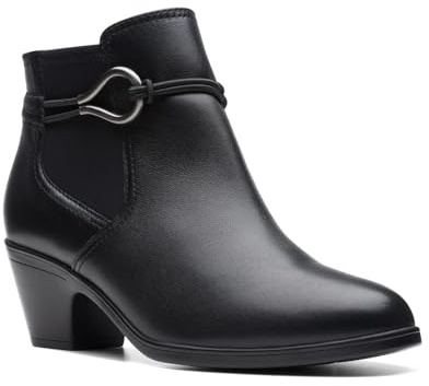 Clarks Women's Emily 2 Kaylie Ankle Boot, Black Leather, 8 Medium US