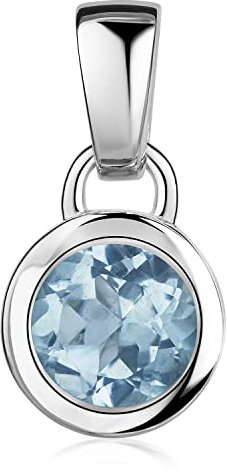 Materia Damen Anhänger Silber 925 Blautopas echt rhodiniert KA-505-Hellblau_ohne Kette