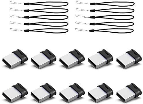 32GB Small USB Drive K&ZZ 10 Pack 32 GB Mini Flash Drive with Lanyard 32G Low Profile USB Flash Drives Micro Thumb Drive for PC Laptop (32GB, Black)