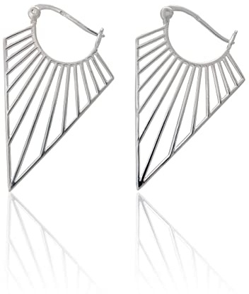 Creolen 925Silber dreieckig Minimal Geo Art Deco