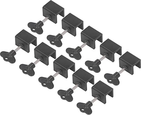 15 cerraduras para ventanas correderas, ajustables, seguras para niños, marco de aluminio con llave, color negro