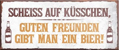 schilderkreis24 – Magnet Lustiger Bier Spruch “Scheiss auf küsschen..“ Deko Geschenkidee Mann Frau 9,3x4cm