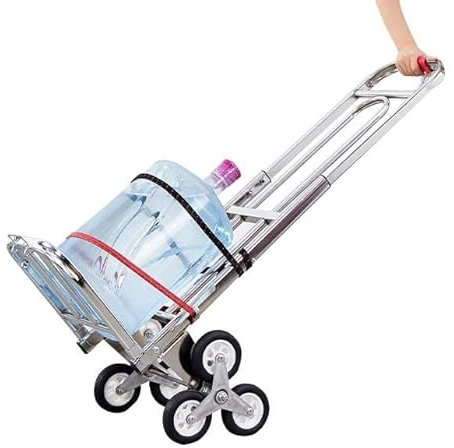 Treppensteigerwagen, Sackkarre, Treppensteigerwagen, tragbarer zusammenklappbarer Trolley, Treppensteiger-Handkarre mit 12-cm-Rädern und verstellbarem Griff, Handwagen-Gepäckwagen