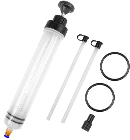 Frevoitna 500CC Ölabsaugpumpe für Motor, Handpumpe für Bremsflüssigkeit Getriebeöle, Getriebeöl Pumpe, Große Ölspritze, Ölpumpe Handpumpe, Absaugspritze mit 2 Schlauch und EIN Paar Ersatzgummiringe