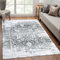 LuxFocus Farbverlaufs Retro Teppich, 120 x 170 cm Rechteckig Grau Orientalisches Schneeflocken-Medaillon im Used-Look Fusselfrei für Wohnzimmer Schlafzimmer Esszimmer Zuhause, Büro