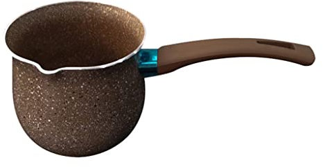 FCMLFB Mini Pots à Lait à poignée Unique Revêtement antiadhésif en céramique Anti-brûlure Casserole à Lait Café Pichet à Lait Café (Couleur : White-Patch Five-Pointed Star4, Taille : 10 cm)