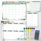 BIROYAL Magnetischer Wochenplaner 4 Stk, Haushaltsplan Magnetisch inkl. Wochenplaner To-do Tafel Habit Tracker, Monatsplaner Abwischbar (Grüne Blätter)