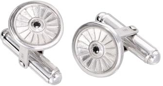 forme di Lucchetta - Schwarzer Diamant Herren Hemd Manschettenknöpfe Echt Silber - Turbine Luftfahrt der Luftwaffe, 925 Sterling Silber Manschetten für Männer, Schmuck für Ihn