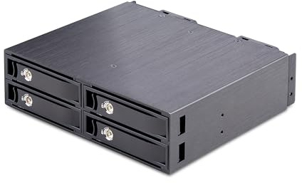 StarTech.com 4-Bay Backplane for U.2 Drives, Fits in a 5.25inch Bay, Mobile Rack Enclosure for 2.5inch U.2 (SFF-8639) NVMe SSDs, Includes Mini-SAS HD Cables/Removeable Trays (4U2525-SAS-BACKPLANE)