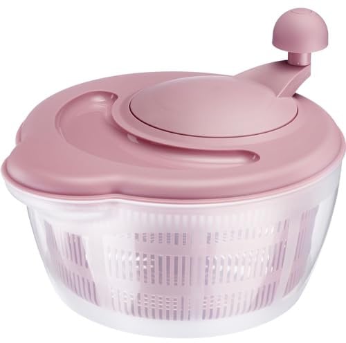 Westmark essoreuse à salade, capacité : 5 litres, 26 cm, plastique, sans BPA, Fortuna, couleur : transparent/rose, 2432224P