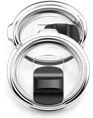 Banzk 20 oz Tumbler Lid, Magnetic Spill Proof Replacement for YETI, BPA Free, 2 Pack, Black