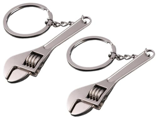 yanwuwa 2pcs Mini Wrenches Pendants Keychains Metal Pocket Multitool Charm Keys Holder Small Metal Spanners Keyring Hangings Ornaments Metal Spanners Keyring Pocket Tool