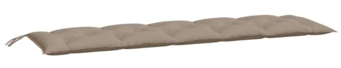 vidaXL Lot de 2 Coussins de Banc de Jardin, Revêtement de Banc avec Jeux de Cordes, Coussin d'Extérieur Imperméable, Taupe 180x50x7 cm Tissu Oxford