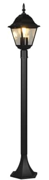 meineWunschleuchte Garten-Laterne klassisch Schwarz Gartenbeleuchtung, | Höhe 100cm, mit E27 LED, Landhausstil Außenlaterne Wegbeleuchtung für Einfahrten, Garten und Terrassen IP44
