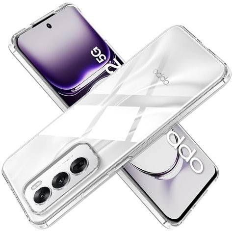 Fitudoos Hülle für Oppo Reno 12 5G,Soft Schutzhülle Liquid Silicone hülle,Hochwertiges Silikon Premium TPU Handyhülle für Oppo Reno 12 5G -Transparent.