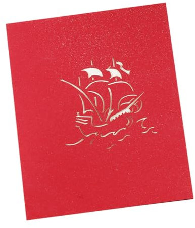 STOBOK Stereo-grußkarten Weihnachtskarten mit Segelbootmotiv Karten für Weihnachtsgrüße Geschenkkarten aus Hochwertigem Papier