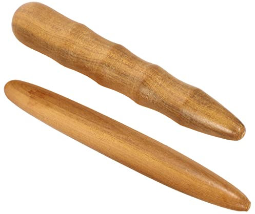 WATIIFUFU 2st Akupressurstab Massage-tools Massagestab Für Den Körper Stange Fußmassagegerät Fälschung Fußmassagestab Gesichtsmassagerolle Bausatz Gesichtsmassagegerät Light Brown Hölzern