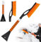 MaibaoteMbt Raspador de Hielo Cepillo de Nieve, Pala de Nieve con Nieve Cepillo, Rascador de Hielo Extraíble, Rascador Hielo Coche con Escoba, para Camiones, SUV, Parabrisas, Ventanas (Naranja)
