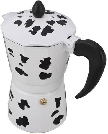 Vaso per compatto a colori mucca da latte, caffettiera in alluminio con gusto ricco per avventure all'aria aperta (6 tazze 300 ml)