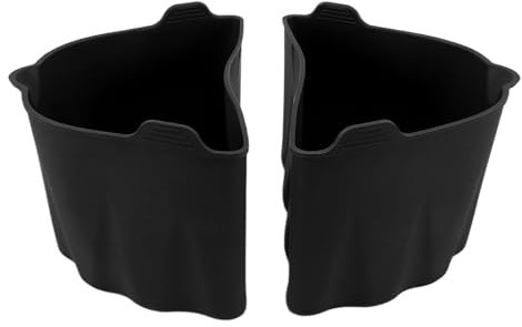 GRCFUMO 2Pcs Slow Cooker Liners, 2 in 1 Silicone Reusable Crock Pot Insert Accessories, Sturdy Restaurant Divider Inserts for 6 Quart Pot (Black)