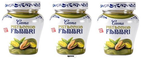 Fabbri Crema al Pistacchio, Confezione da 3 Vasetti, 200 g Ciascuno, 100% Italiano, + portachiavi italy shop service