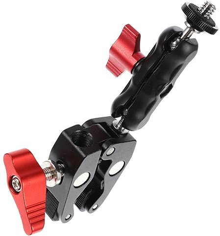 Professionelle Kamerahalterung Superklemme Edelstahl 360 Grad für Kamera | 1 Satz, Innengewinde 1/4 Zoll und 3/8 Zoll, Stabil und Rutschfest für Video und Fotostudios