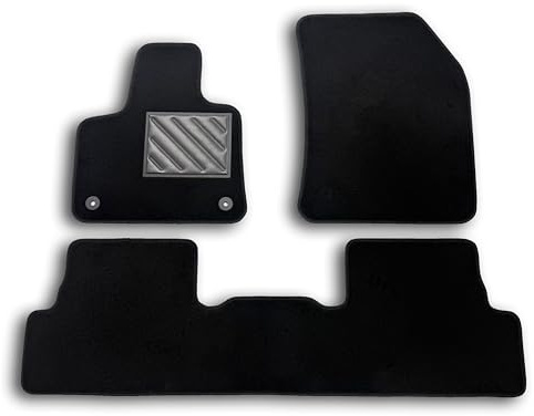 Tapis de Sol sur Mesure pour Citroen C5 Aircross à partir de 2018 (également Plug-in Hybrid), antidérapants, avec Talonnette en Caoutchouc renforcé, Boutons de Fixation
