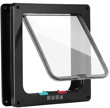 Tibeoyad Sportello per gatti, con chiusura magnetica a 4 vie, facile installazione, porta per animali domestici da parete, porta in legno, porta interna in legno Upvc, pareti in mattoni, porte in
