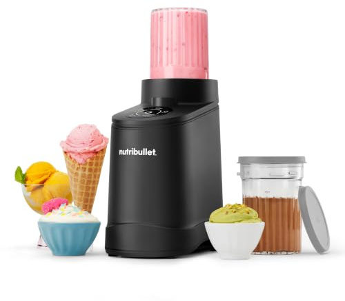 nutribullet Chill Ice Cream Maker - 500W Frozen Dessert Machine with 5 Preset Programs for Ice Cream, Gelato, Sorbet, Smoothie Bowls & Frozen Yogurt - Dishwasher Safe, Compact Design - Black
