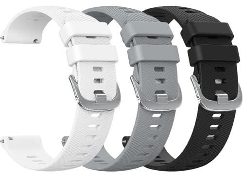 Meliya 3 Piezas Correa para 22mm 20mm Reloj Inteligente Hombre Mujer, Liberación Rápida de Silicona Suave Pulseras de Repuesto