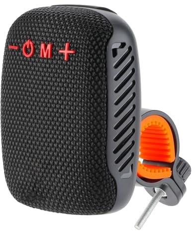 Vryzmo Rechargeable Outdoor Portable Bicycle Speaker Type-C USB Waterproof Bluetooth-Compatible for Scooter Motorcycle Riding Black