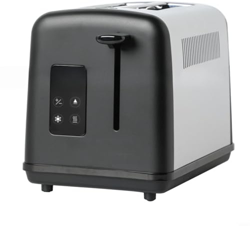 Tostadora inteligente para 2 rebanadas con pantalla táctil grande, 6 ajustes para tostadas y gofres, ranuras antiadherentes, fácil limpieza, diseño moderno