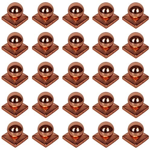 25x Pfostenkappe Kupfer Pyramide/Kugel (101 x 101 mm Kugel)