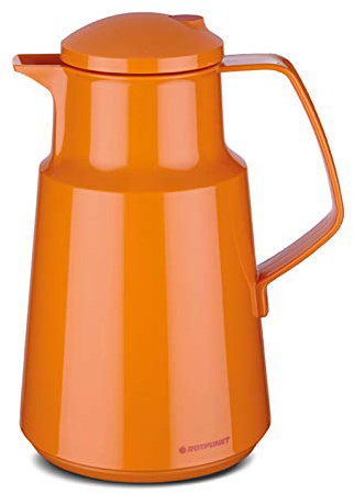 ROTPUNKT Isolierkanne 290 DANIELA 1,0 l | Zweifunktions-Drehverschluss | BPA Frei- gesundes trinken | Made in Germany | Warm + Kalthaltung | Glaseinsatz | pumpkin